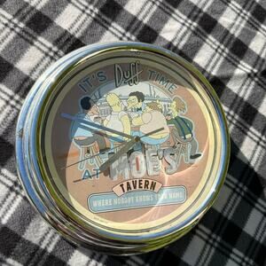 The Simpsons Moe’s Tavern Clock It’s Duff Time 2001 Wesco Light Up Flashing Sign